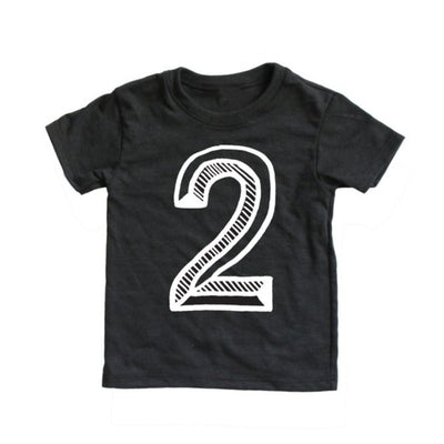 Number Two Tee by Mochi Kids Apparel Mochi Kids Black  