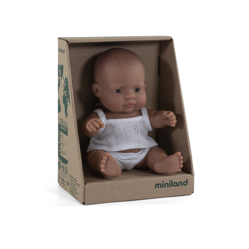 Newborn Baby Doll Hispanic Boy 8 1/4" by Miniland Toys Miniland   