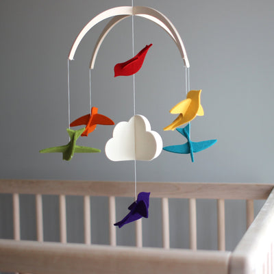 Felt Mobile - Rainbow Birds by Dundry Hill Decor Dundry Hill   