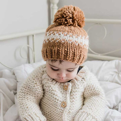 Rebel Pecan Knit Hat by Huggalugs Accessories Huggalugs   