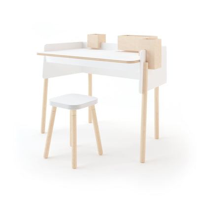 Square Stool - Birch / White by Oeuf Furniture Oeuf   