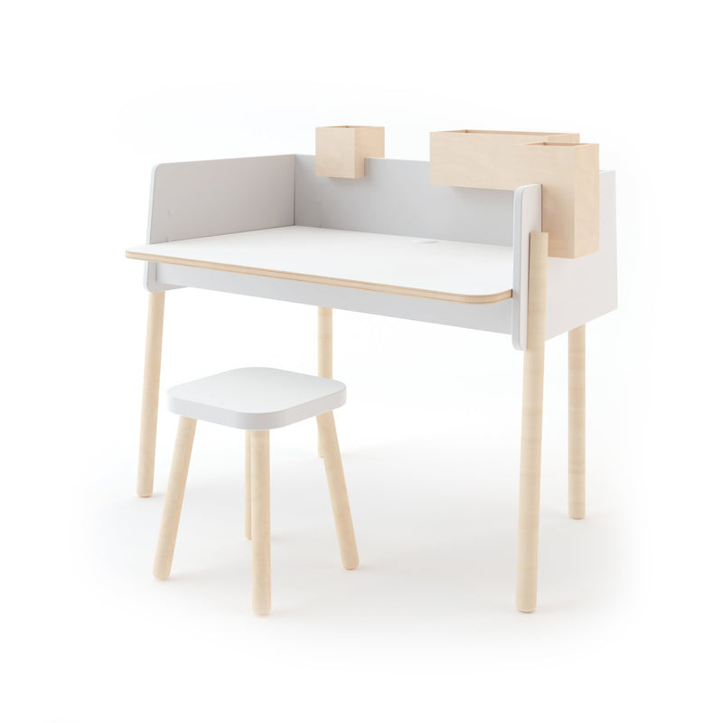 Square Stool - Birch / White by Oeuf Furniture Oeuf   