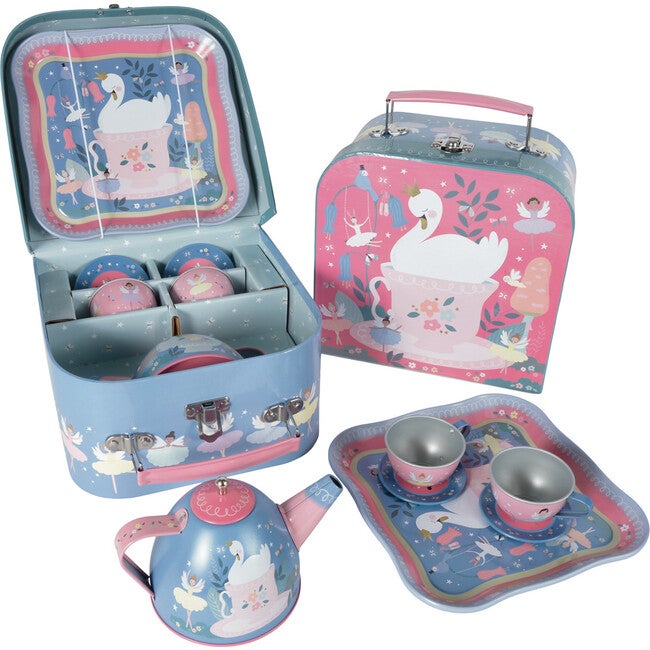 Enchanted Tin Tea Set - 7 Pieces by Floss & Rock Toys Floss & Rock   