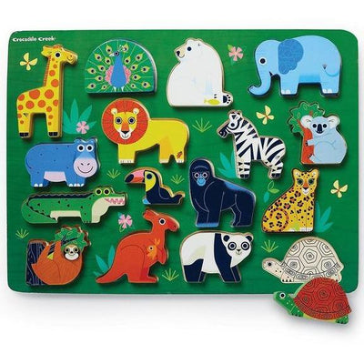 Let's Play 16 Piece Wood Puzzle - Zoo by Crocodile Creek Toys Crocodile Creek   