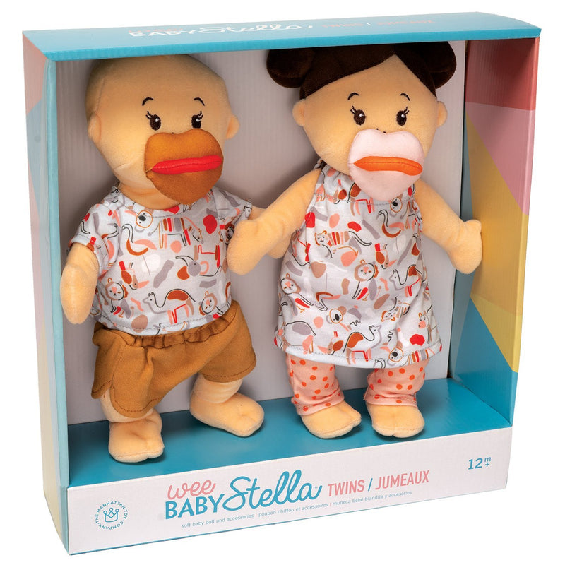 Wee Baby Stella Twins - Peach with Brown Hair by Manhattan Toys Toys Manhattan Toy   