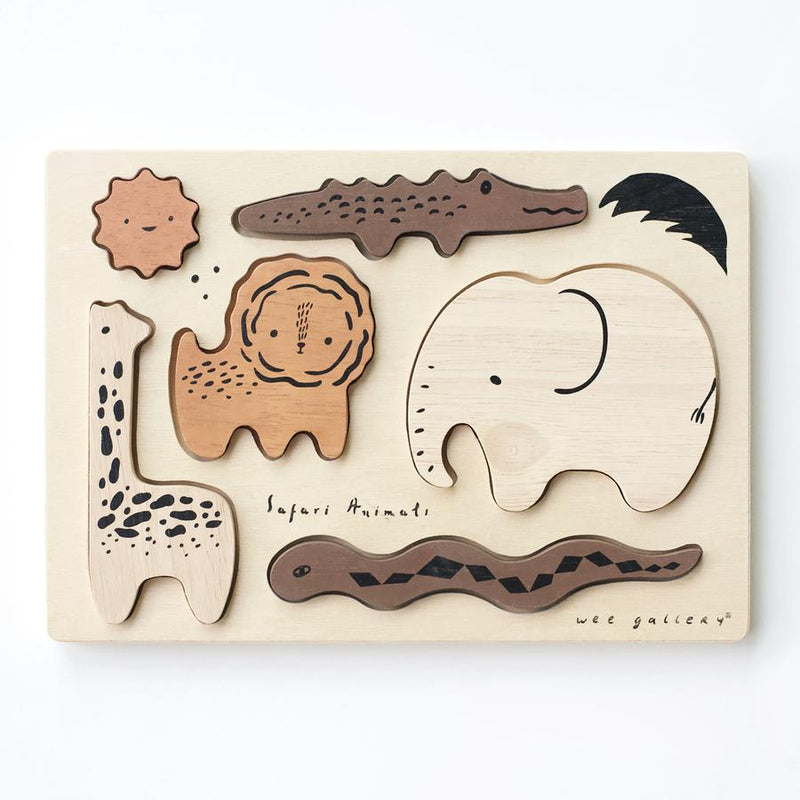 Wooden Tray Puzzle - Safari Animals by Wee Gallery Toys Wee Gallery   