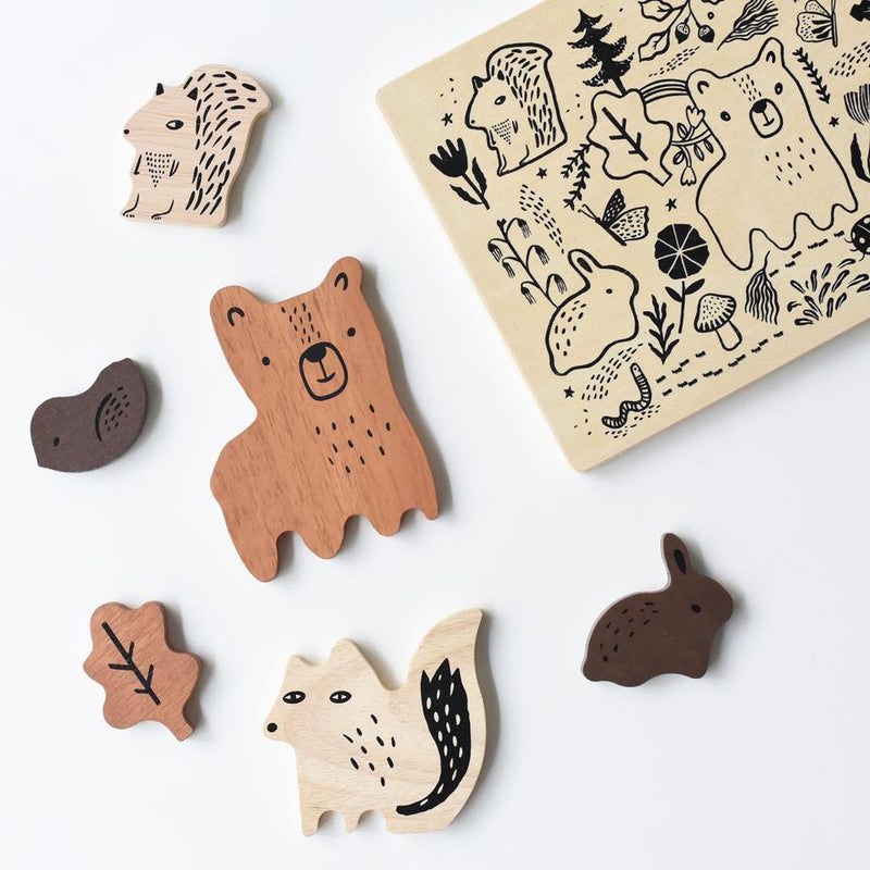 Wooden Tray Puzzle - Woodland Animals by Wee Gallery Toys Wee Gallery   