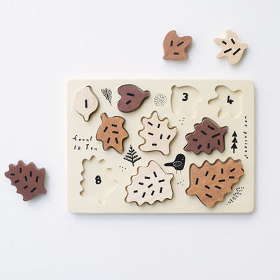 Wooden Tray Puzzle - Count to 10 Leaves by Wee Gallery Toys Wee Gallery   