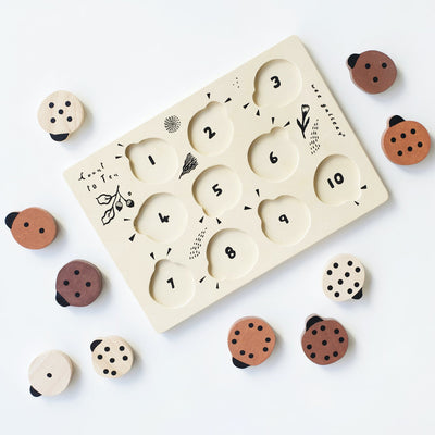 Wooden Tray Puzzle - Count to 10 Ladybugs by Wee Gallery Toys Wee Gallery   