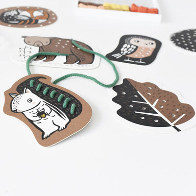 Woodland Lacing Cards by Wee Gallery Toys Wee Gallery   