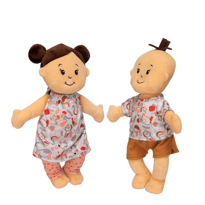 Wee Baby Stella Twins - Peach with Brown Hair by Manhattan Toys Toys Manhattan Toy   