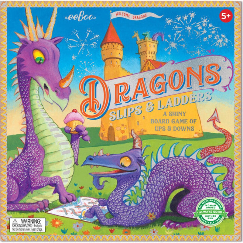 Dragons Slips & Ladders Board Game by Eeboo Toys Eeboo   