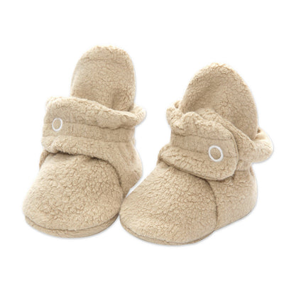 Cozie Fleece Booties - Khaki by Zutano Shoes Zutano   