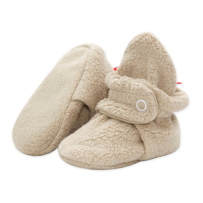 Cozie Fleece Booties - Khaki by Zutano Shoes Zutano   