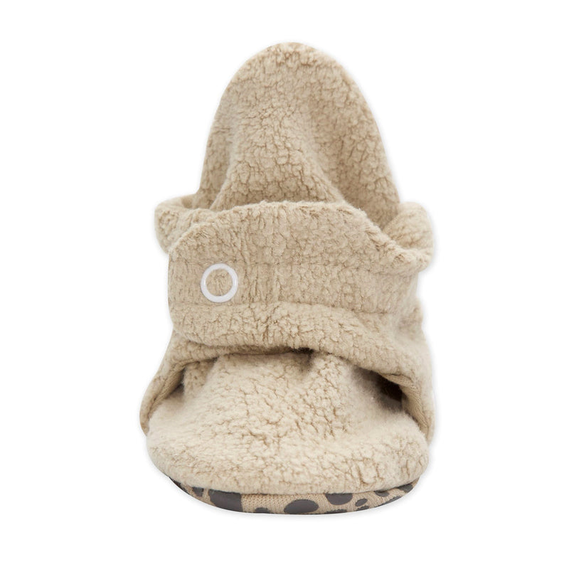 Cozie Fleece Gripper Booties - Khaki by Zutano Shoes Zutano   