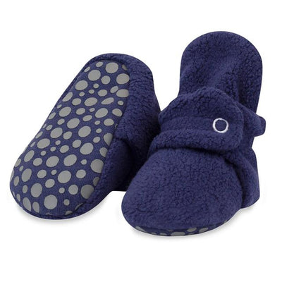 Cozie Fleece Gripper Booties - True Navy by Zutano Shoes Zutano 12m  